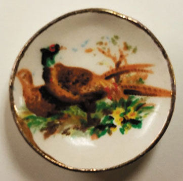 Dollhouse Miniature Small Pheasant Plate